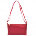 10015S- HOT PINK PU LEATHER TRI POCKET CLUTCH / CROSS BODY BAG